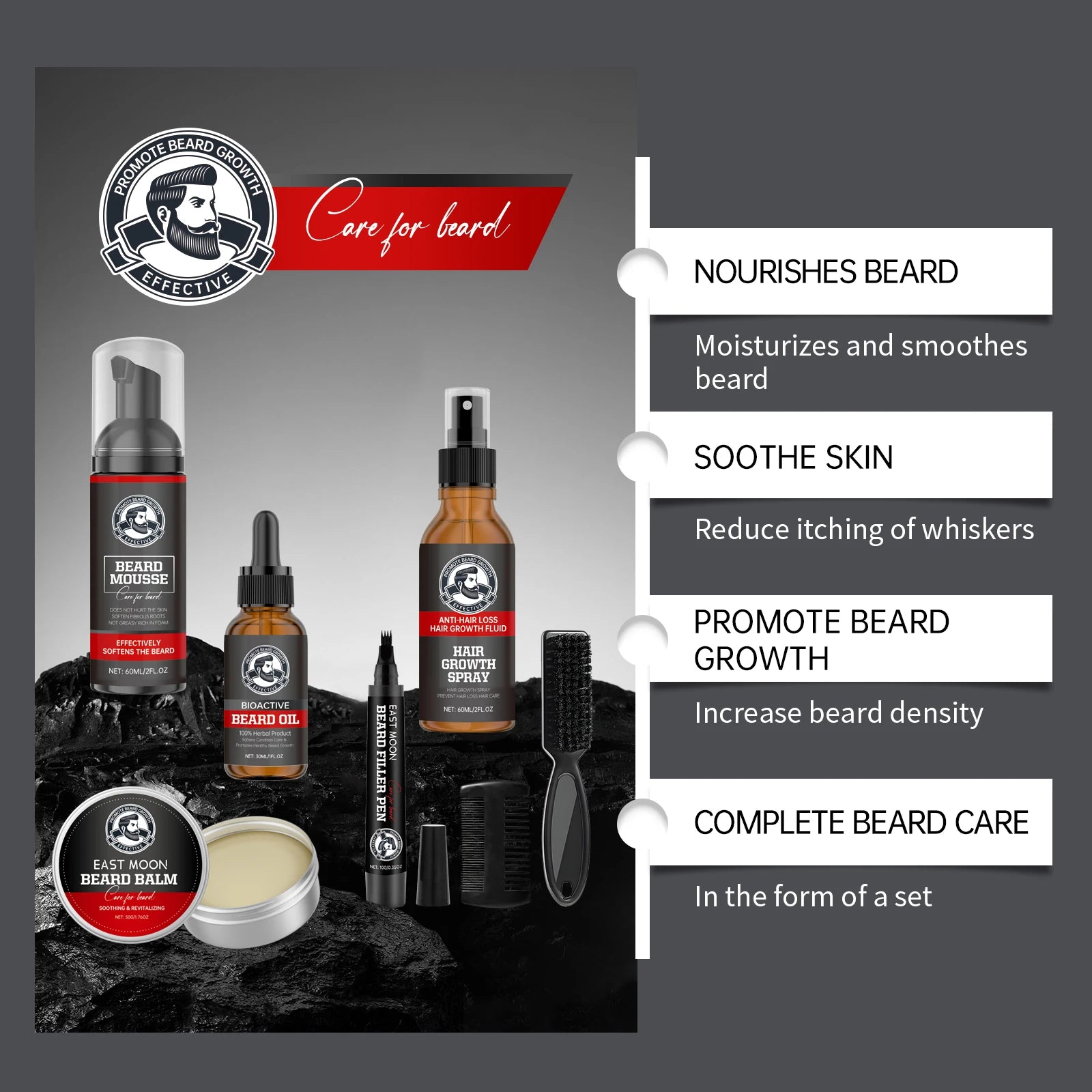 1set Men Sandalwood Beard Care Set