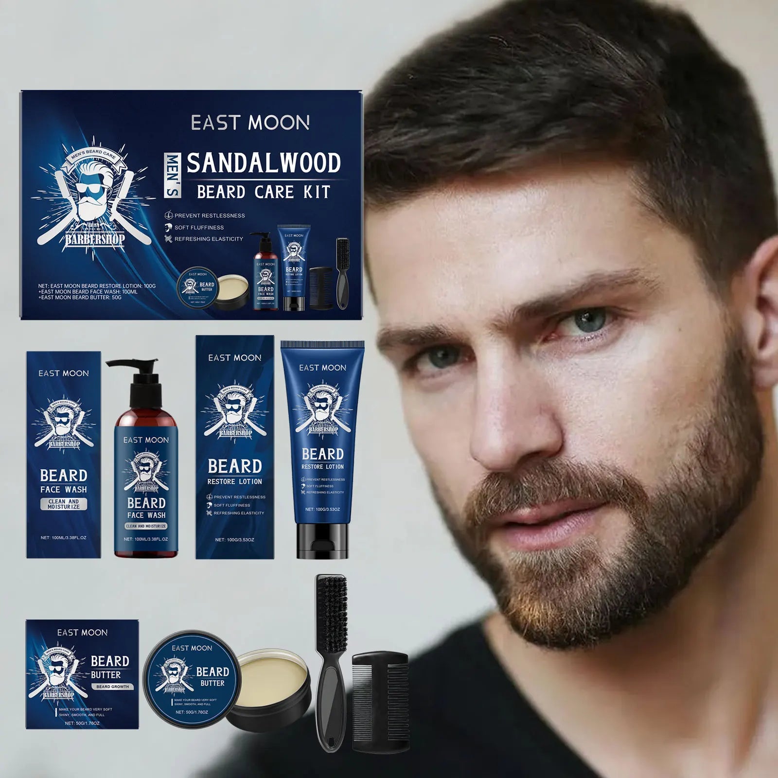 1set Men Sandalwood Beard Care