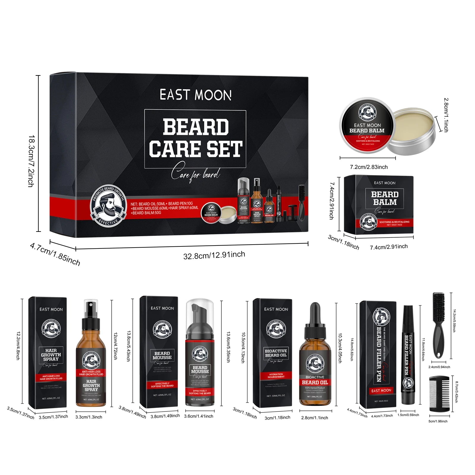 1set Men Sandalwood Beard Care Set