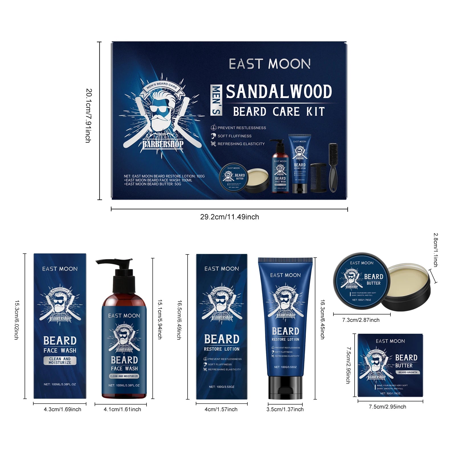 1set Men Sandalwood Beard Care