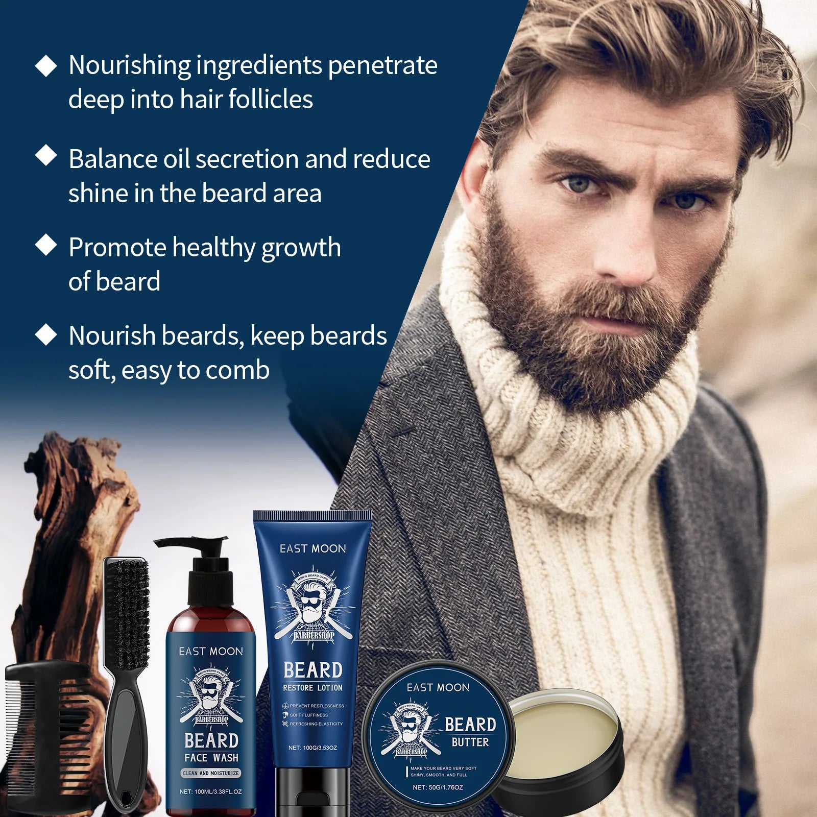 1set Men Sandalwood Beard Care