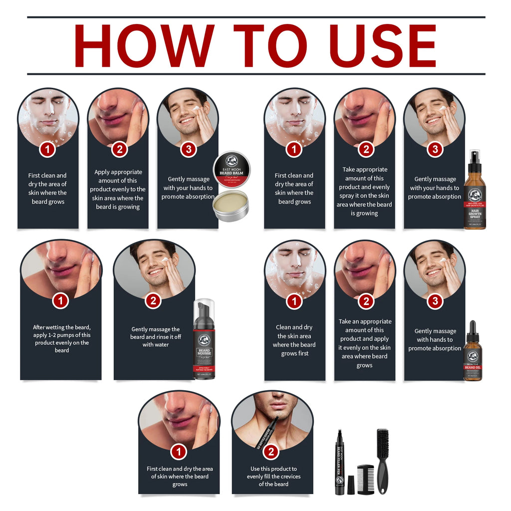 1set Men Sandalwood Beard Care Set