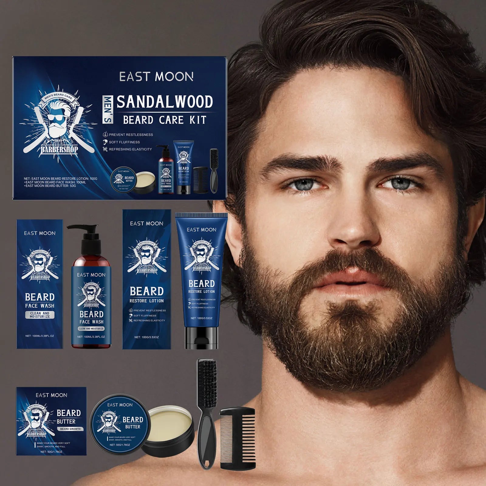 1set Men Sandalwood Beard Care