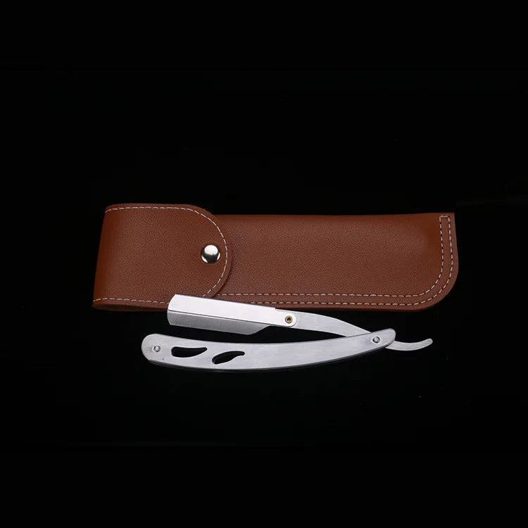 Tan wood handle blade shaving razors