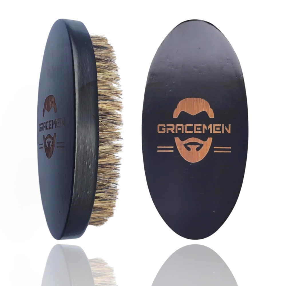 Gracemen Beard Brush - Small Natural Wooden Handle