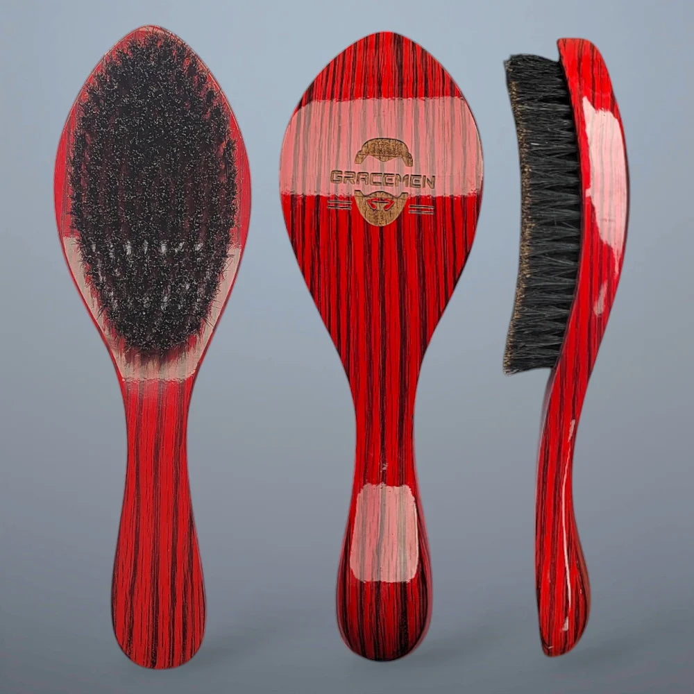360° Wave Brush Red Color Wooden