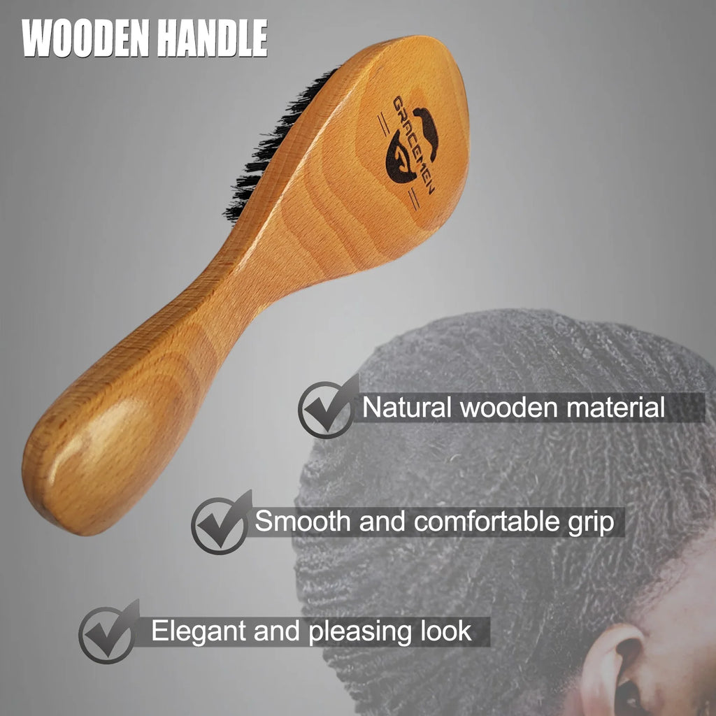 360 Wave Brush 100% Boar Bristle