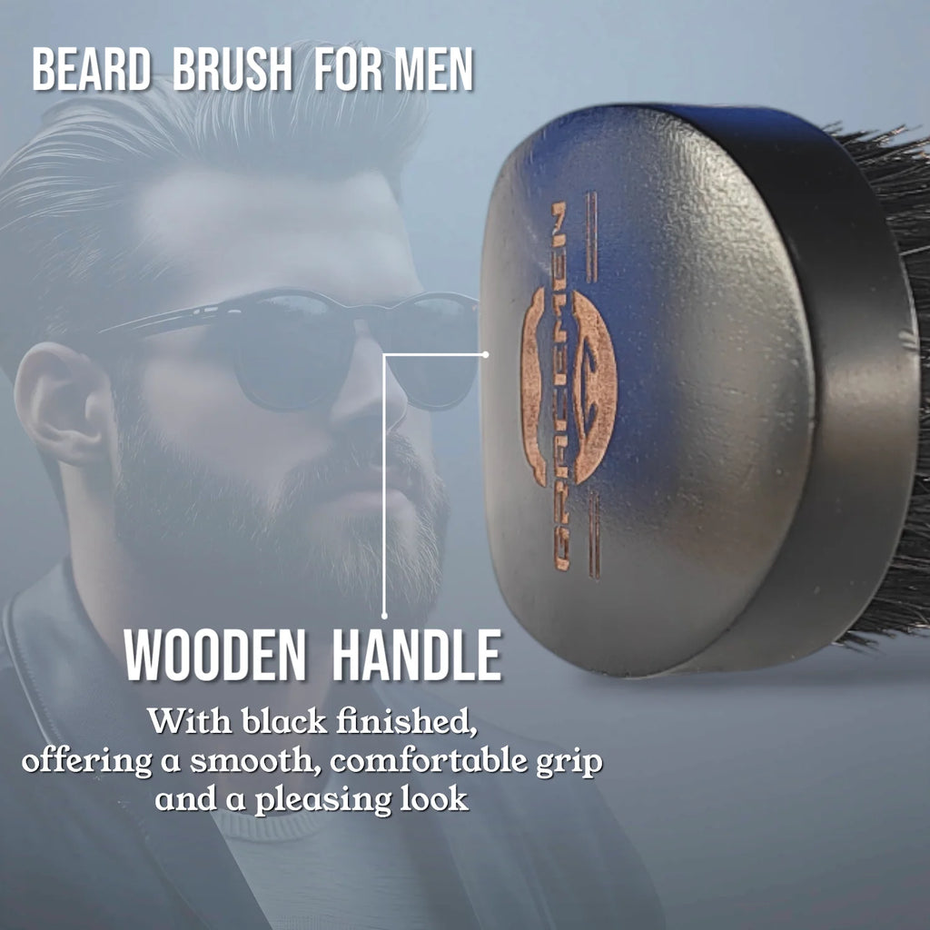 Black Beard Brush - Wooden Handle