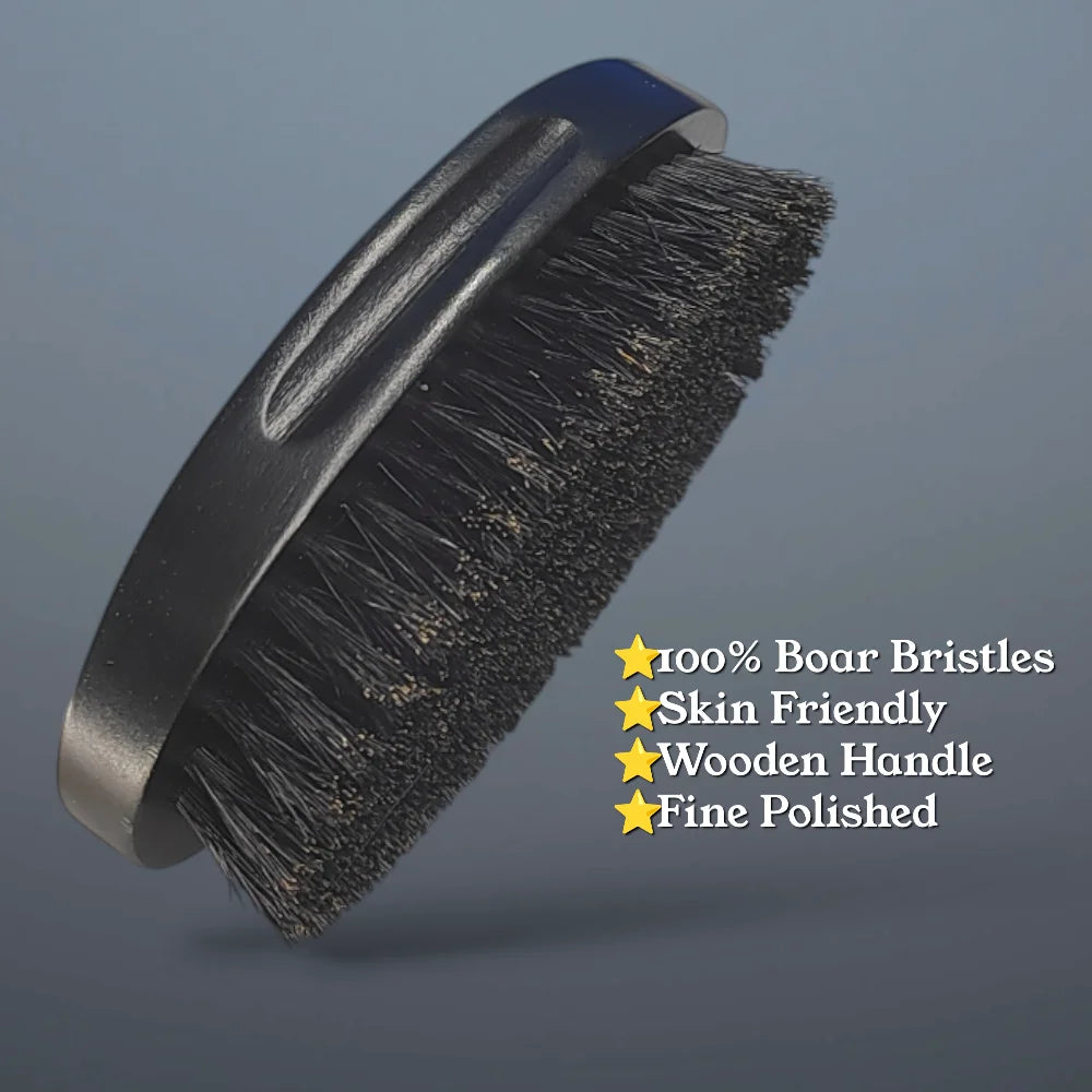 Black Beard Brush - Wooden Handle