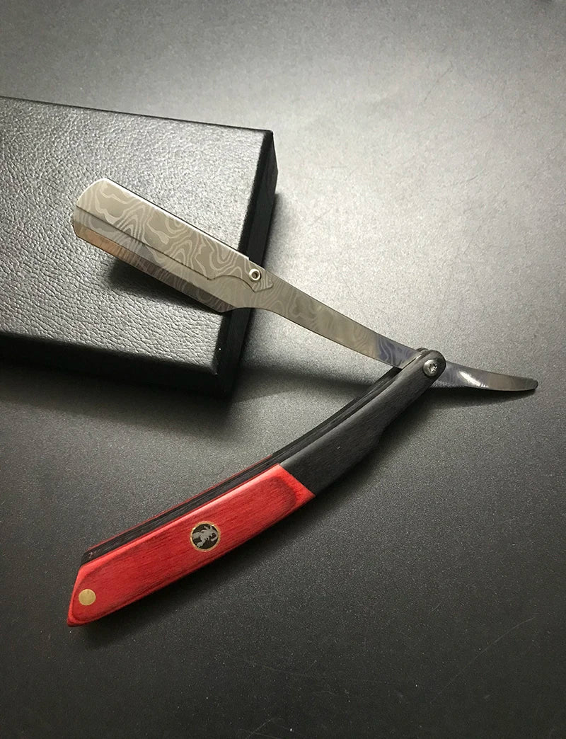 Tan wood handle blade shaving razors