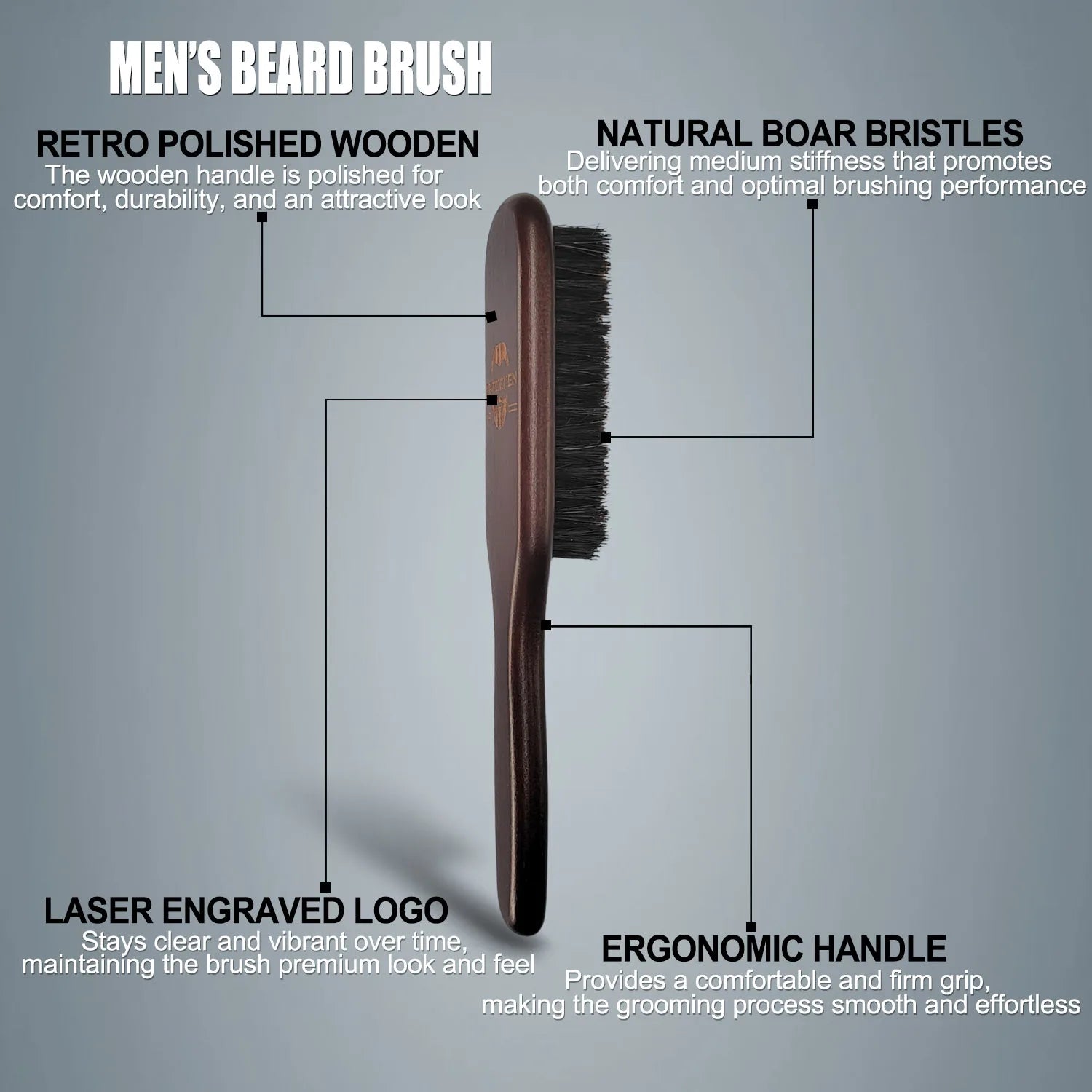 Gracemen Dark Retro Beard Brush