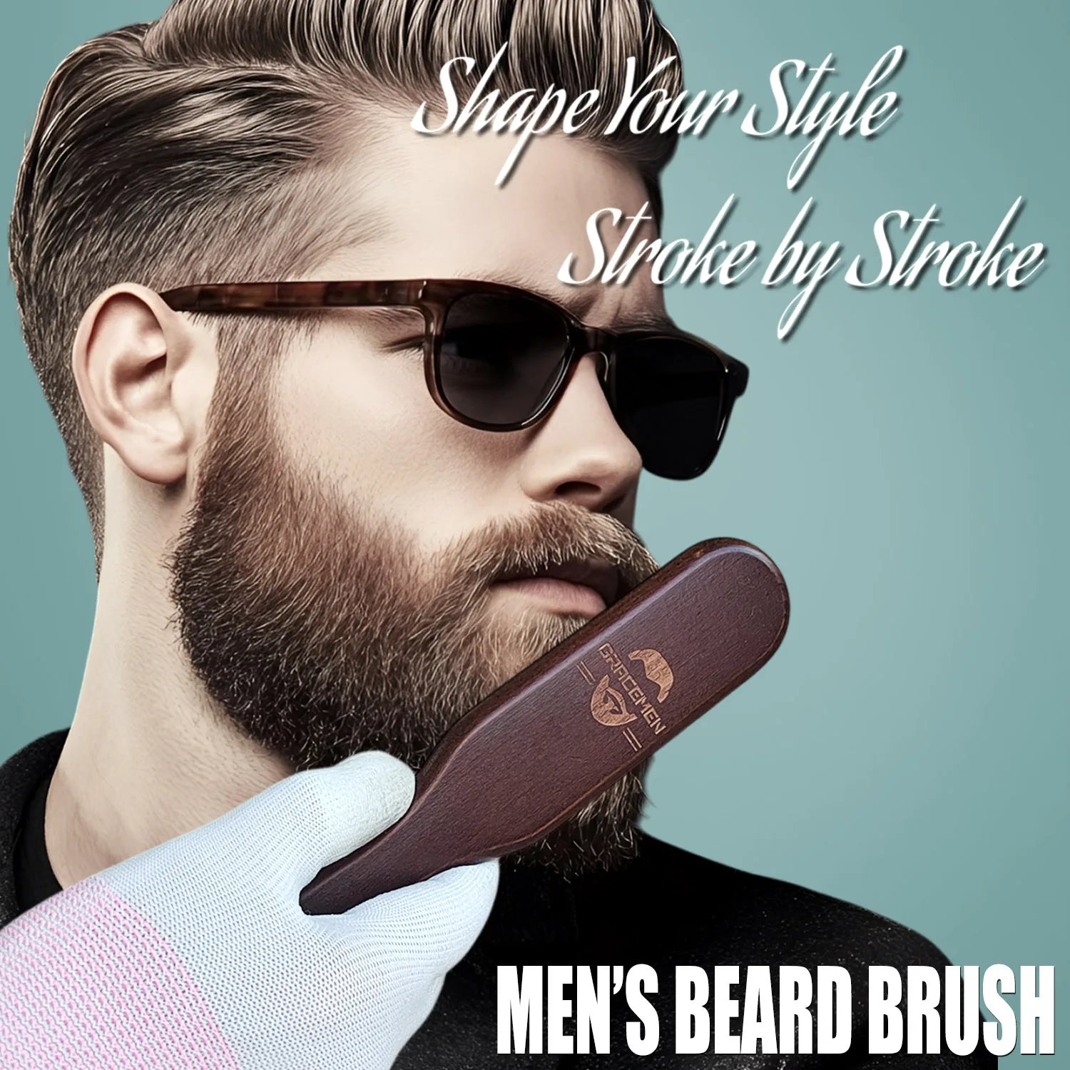 Beard Brush Retro Wood Handle