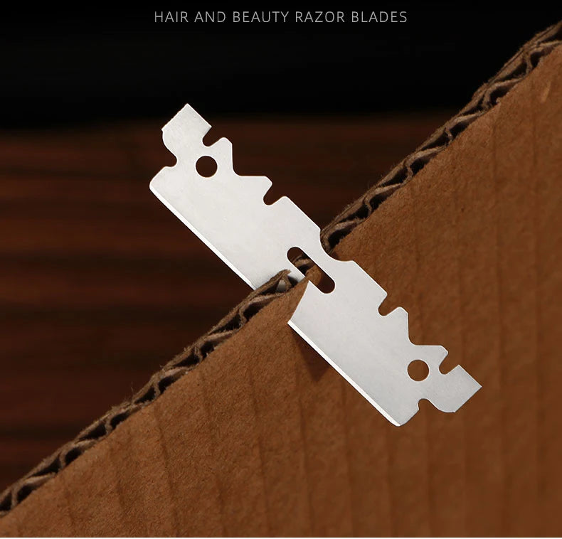 Tan wood handle blade shaving razors