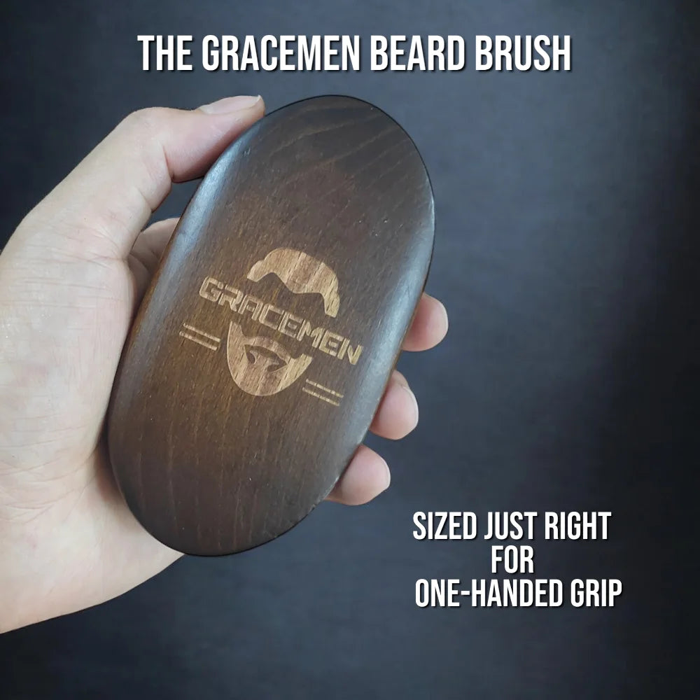 Beard Kit - Retro Beard Brush & Dark Wooden Comb