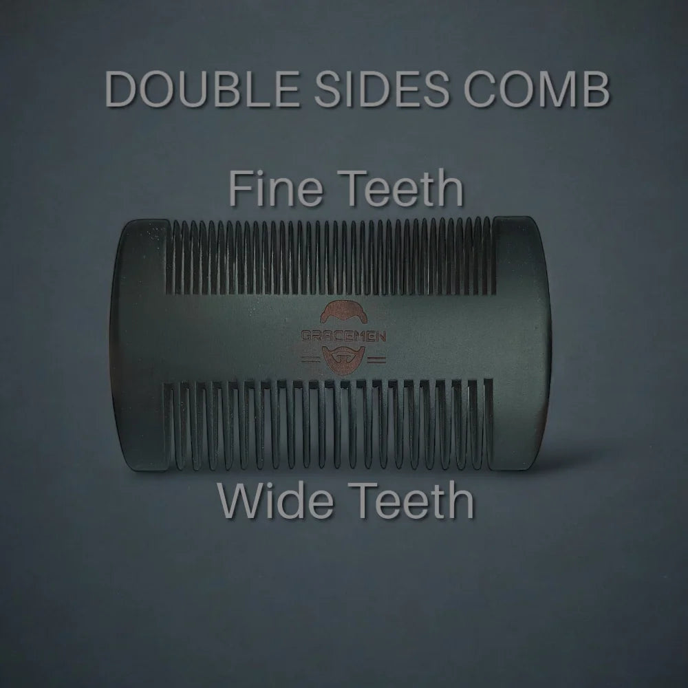 Black Beard Kit - Beard Brush & Hair Comb