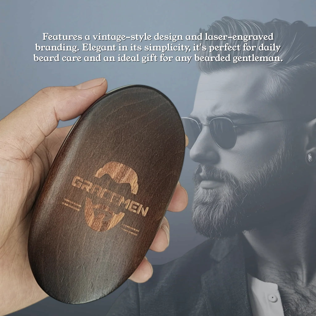 Premium Dark Retro Beard Brush