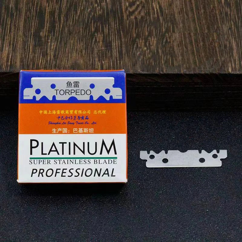 Tan wood handle blade shaving razors