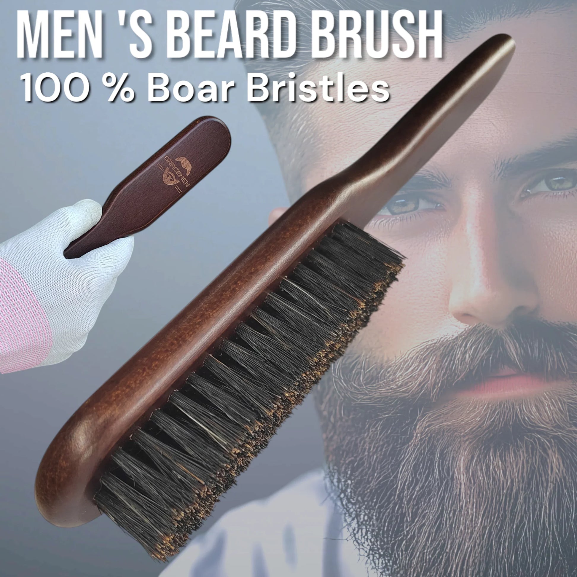 Beard Brush Retro Wood Handle