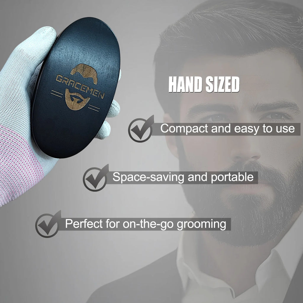 Black Beard Brush - Wooden Handle