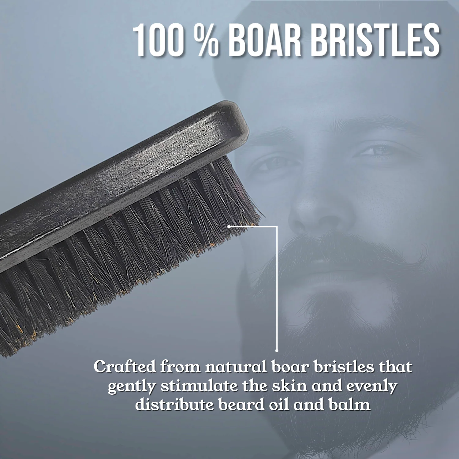 Mini Beard Brush Black Color Wood