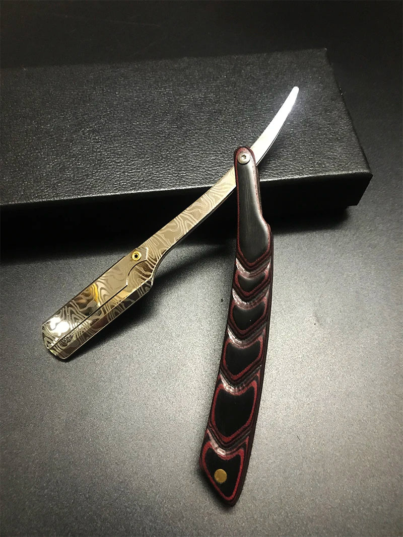 Tan wood handle blade shaving razors