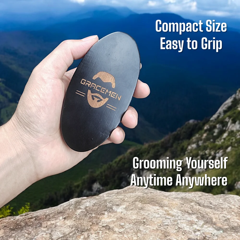 Gracemen Beard Brush - Small Natural Wooden Handle