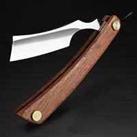 Tan wood handle blade shaving razors
