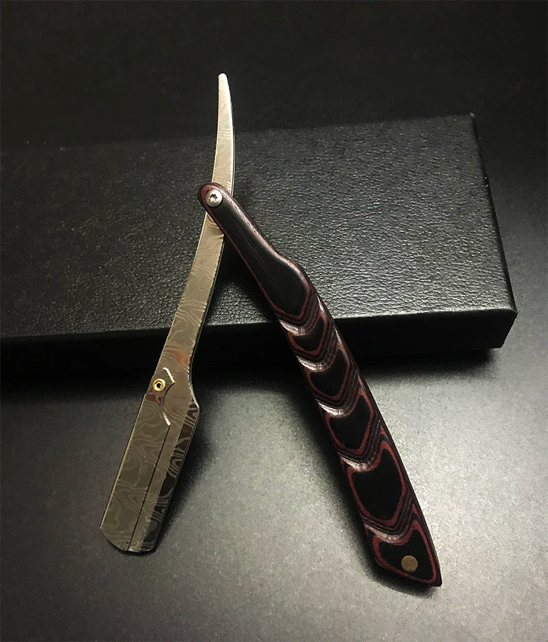 Tan wood handle blade shaving razors