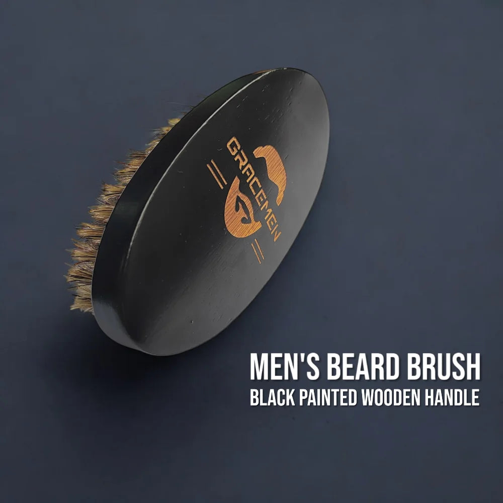 Gracemen Beard Brush - Small Natural Wooden Handle
