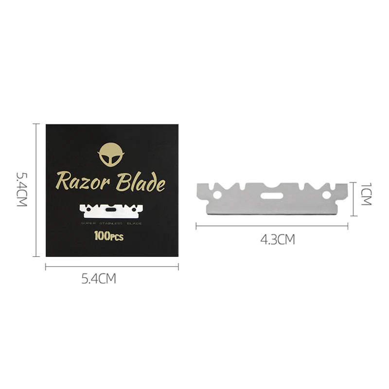 Tan wood handle blade shaving razors