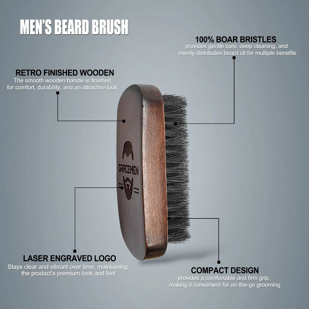 Retro Beard Brush Grooming Facial Brush