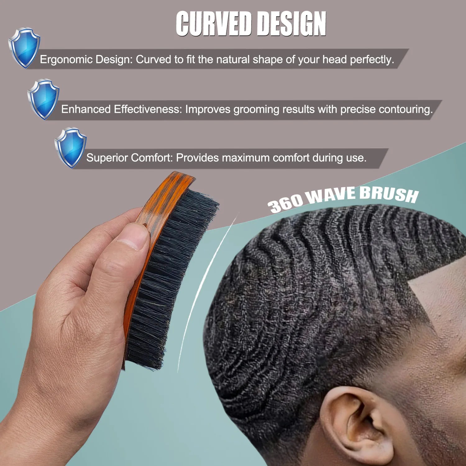 360 Wave Brush Water Droplet Shape