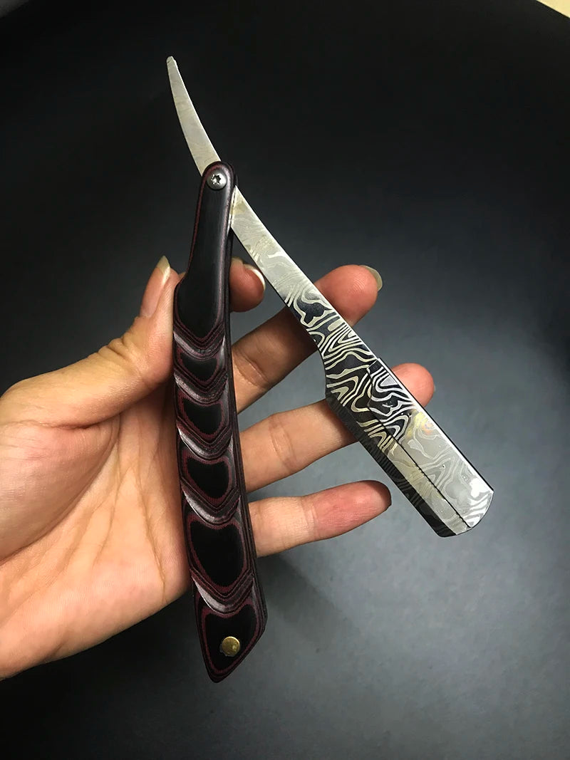 Tan wood handle blade shaving razors