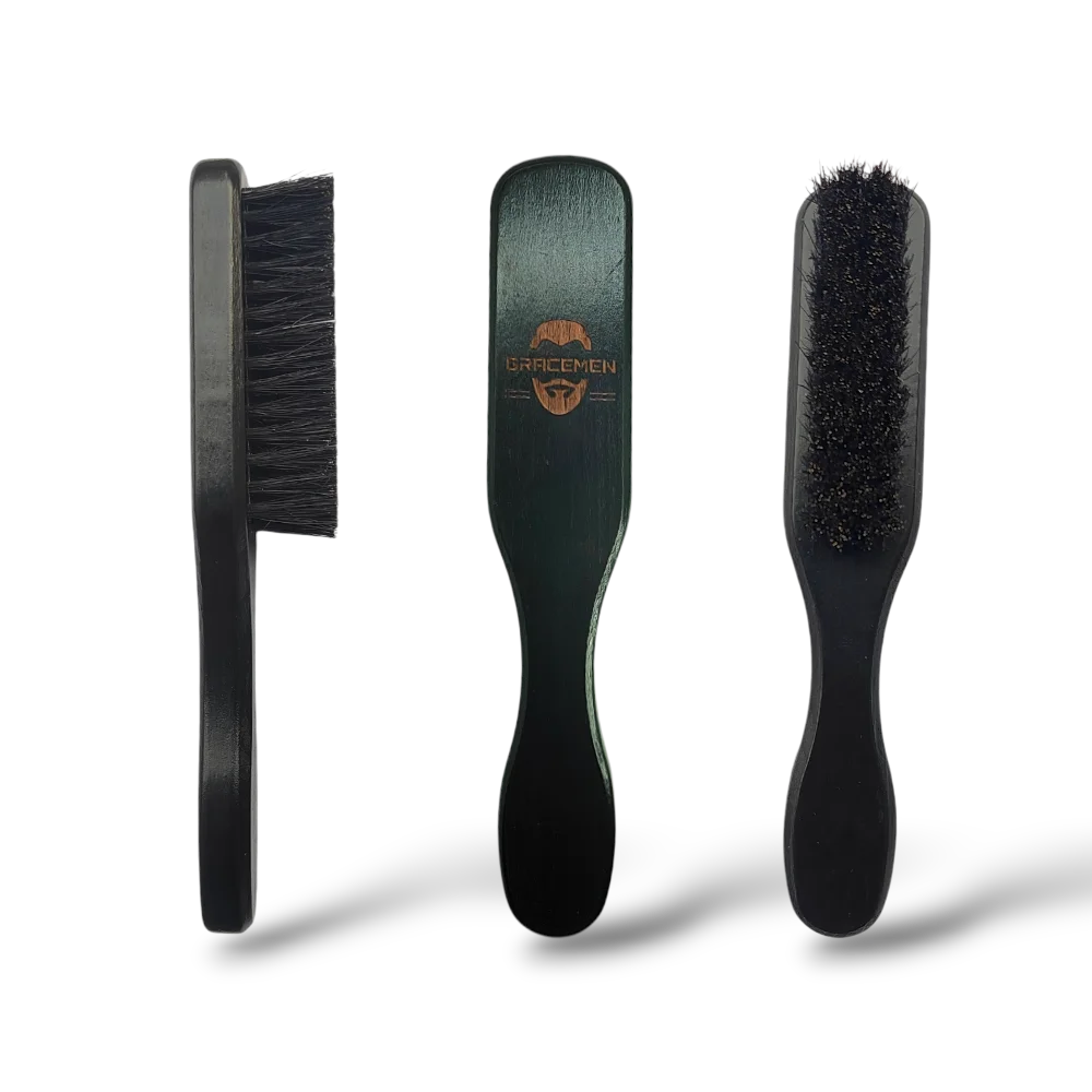 Mini Beard Brush Black Color Wood