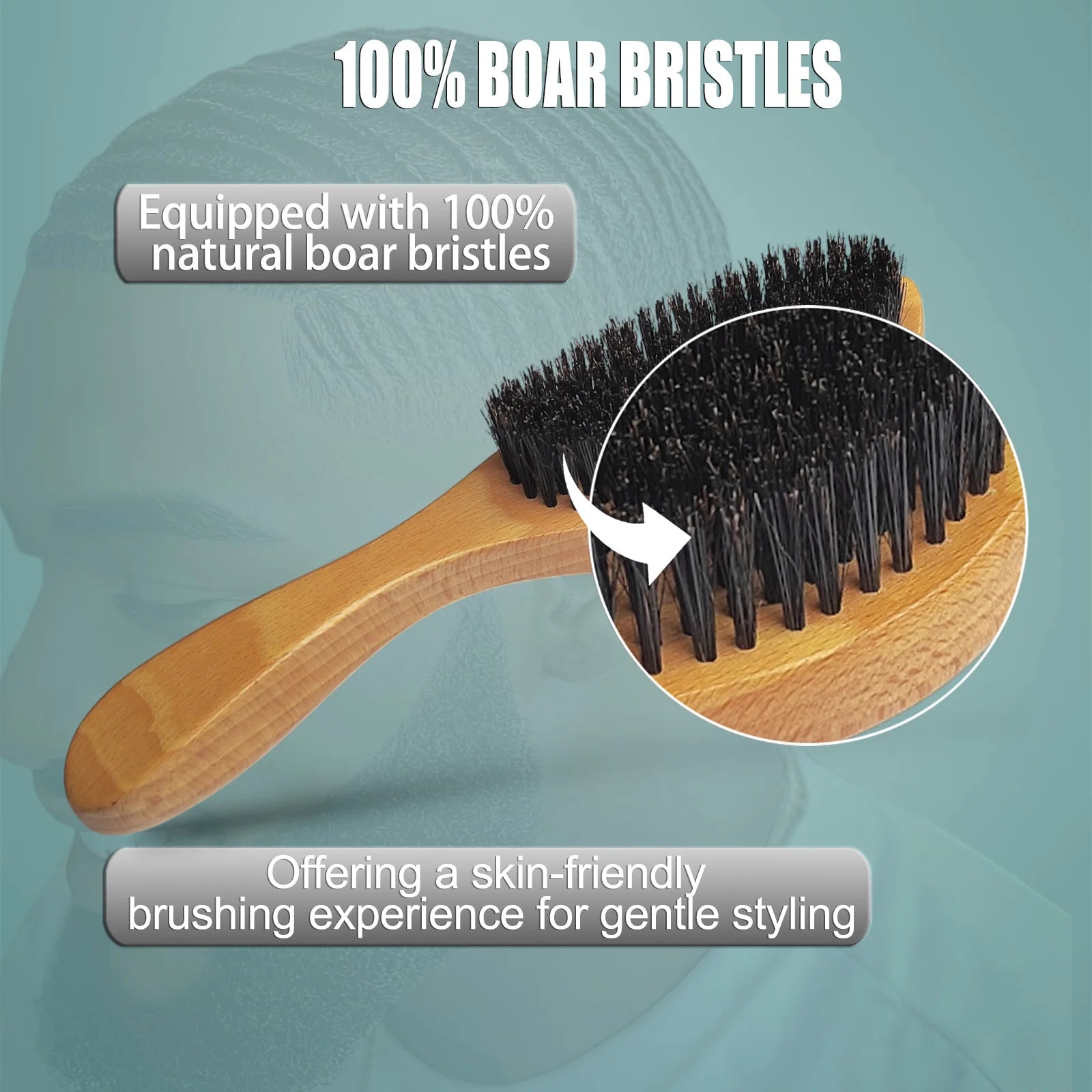 360 Wave Brush 100% Boar Bristle